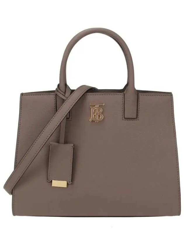 Burberry Francis Leather Mini Tote Bag Light Saddle Brown