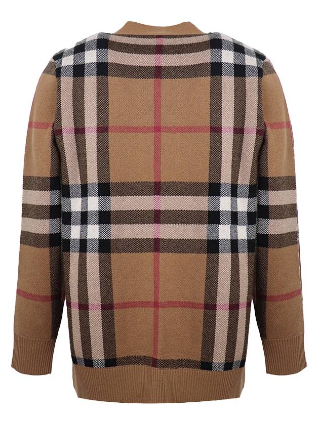 Burberry Check Wool Cashmere Cardigan Brown