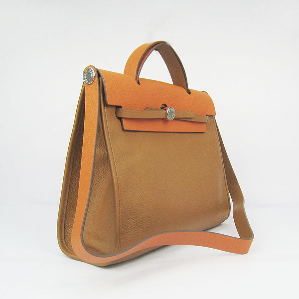 Hermes Herbag 60667 2way Cow Leather Coffee