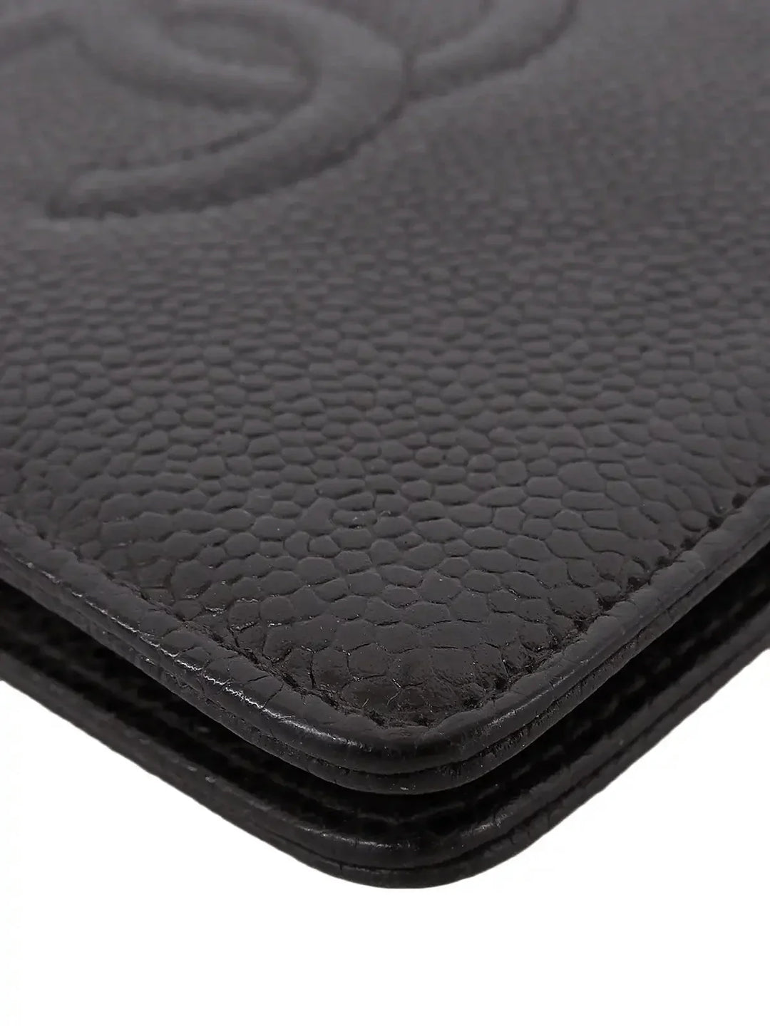 Chanel Around 2001 Made Caviar Skin Cc Mark Stitch Agenda Black