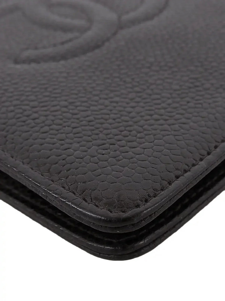 Chanel Around 2001 Made Caviar Skin Cc Mark Stitch Agenda Black