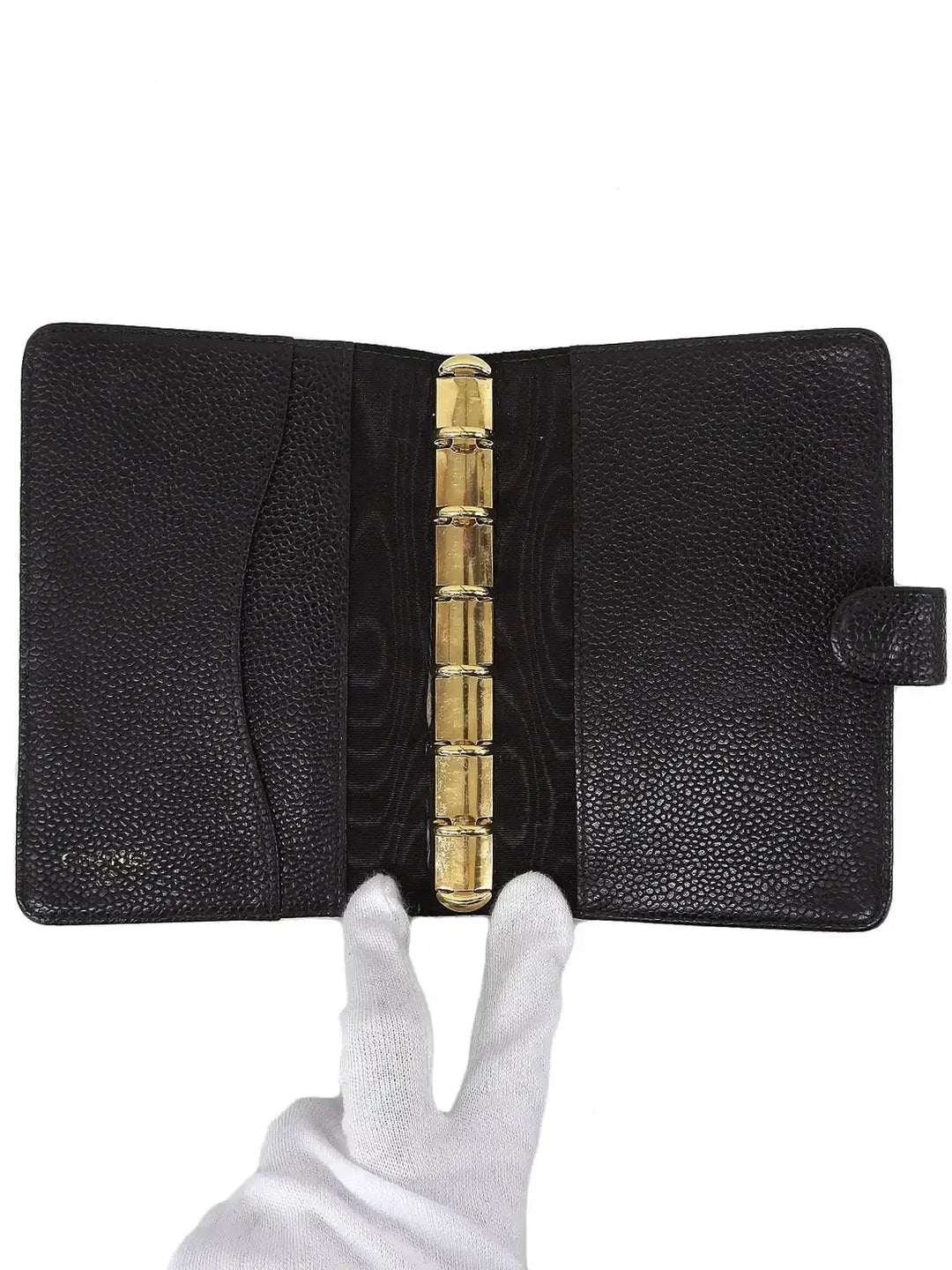 Chanel Around 2001 Made Caviar Skin Cc Mark Stitch Agenda Black