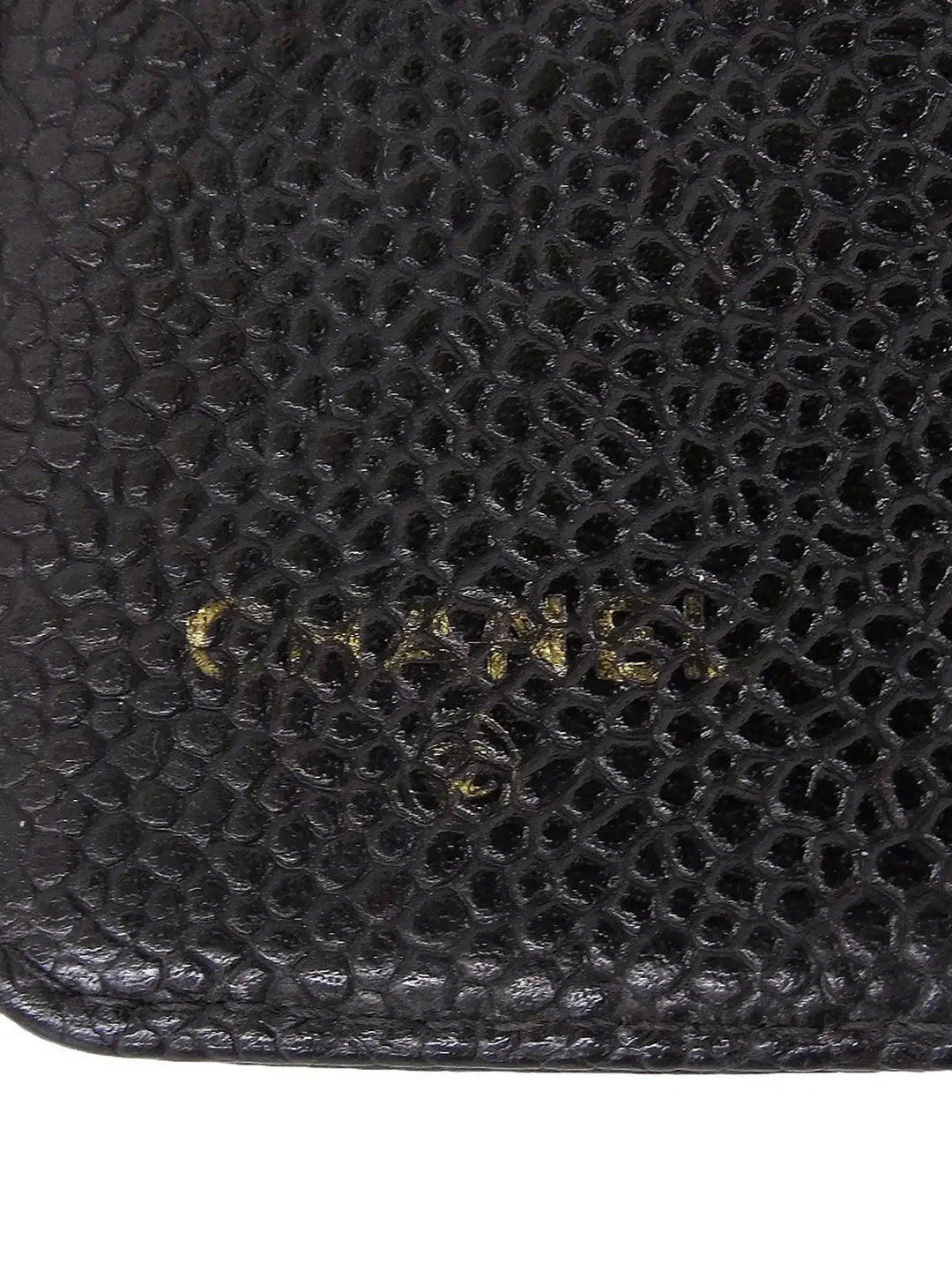 Chanel Around 2001 Made Caviar Skin Cc Mark Stitch Agenda Black