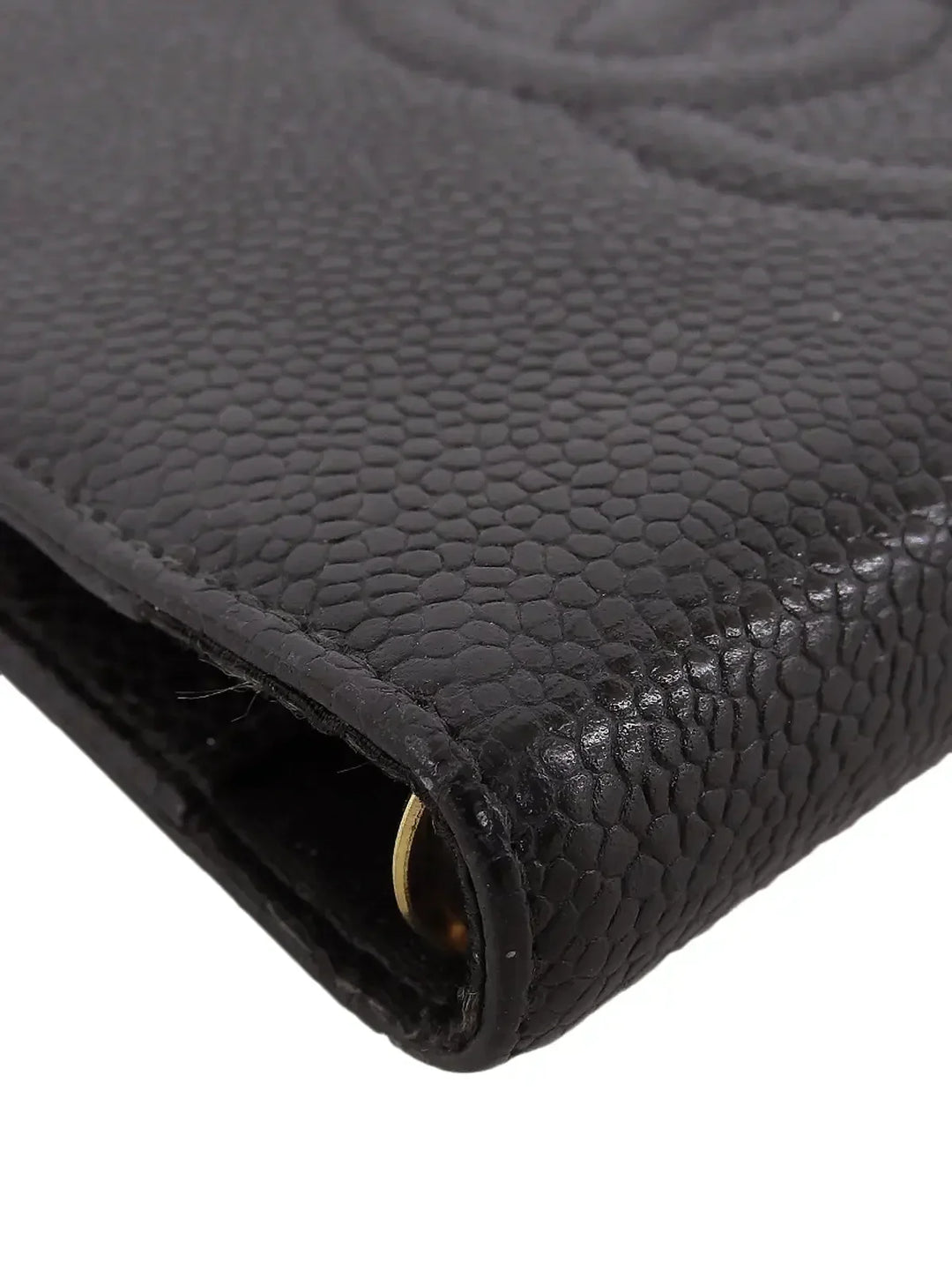 Chanel Around 2001 Made Caviar Skin Cc Mark Stitch Agenda Black
