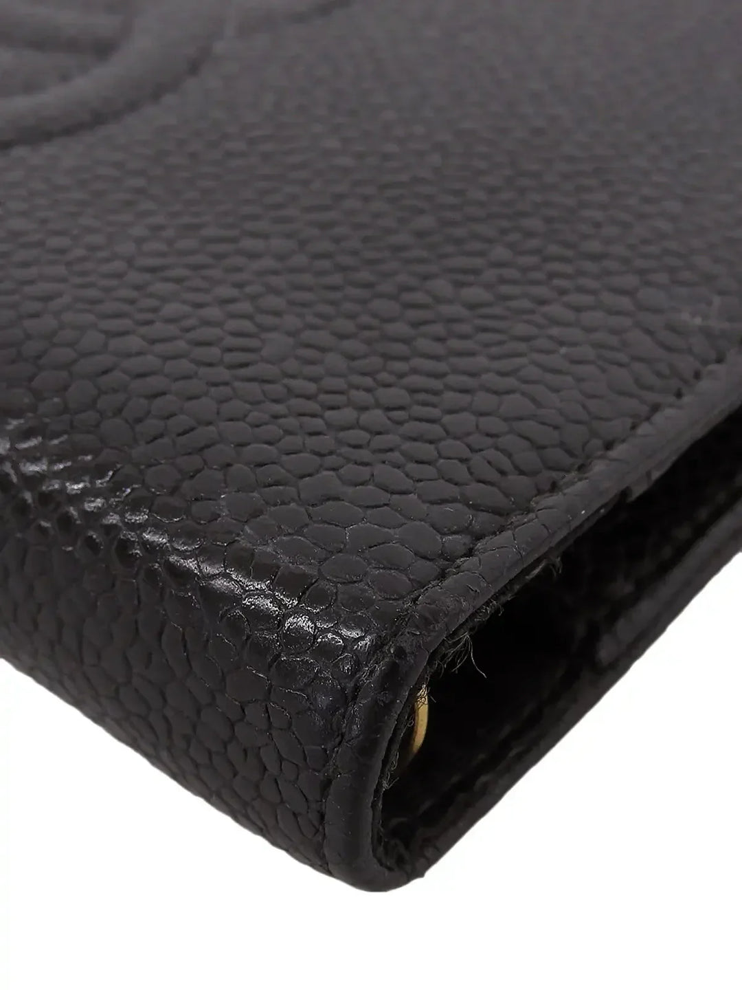 Chanel Around 2001 Made Caviar Skin Cc Mark Stitch Agenda Black