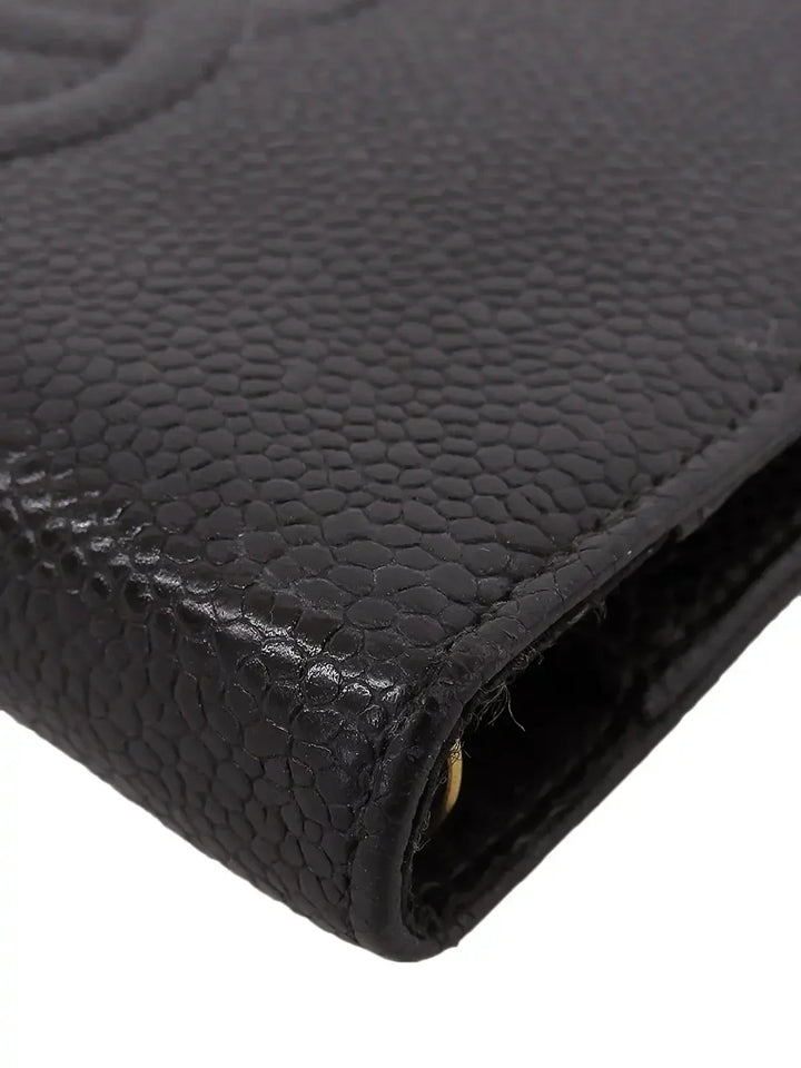 Chanel Around 2001 Made Caviar Skin Cc Mark Stitch Agenda Black
