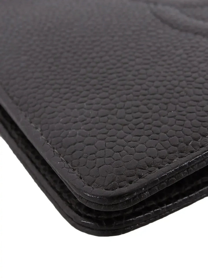 Chanel Around 2001 Made Caviar Skin Cc Mark Stitch Agenda Black