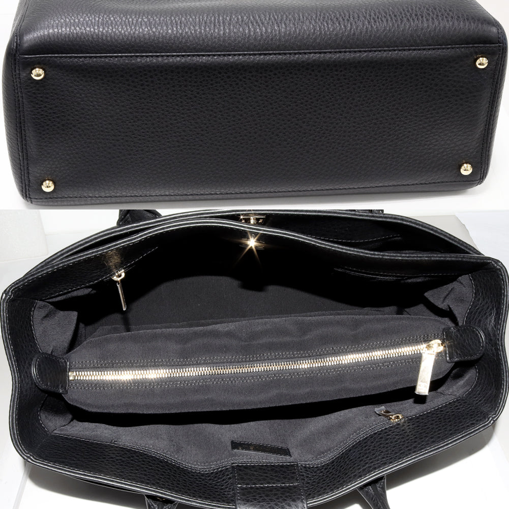 Top Quality Chanel 2WAY Tote Bag Soft Caviar Skin Black