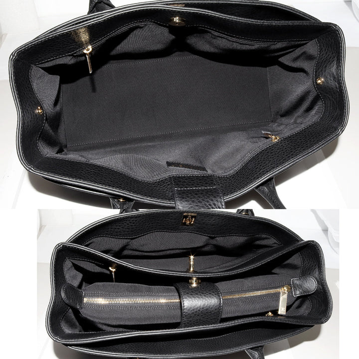 Top Quality Chanel 2WAY Tote Bag Soft Caviar Skin Black