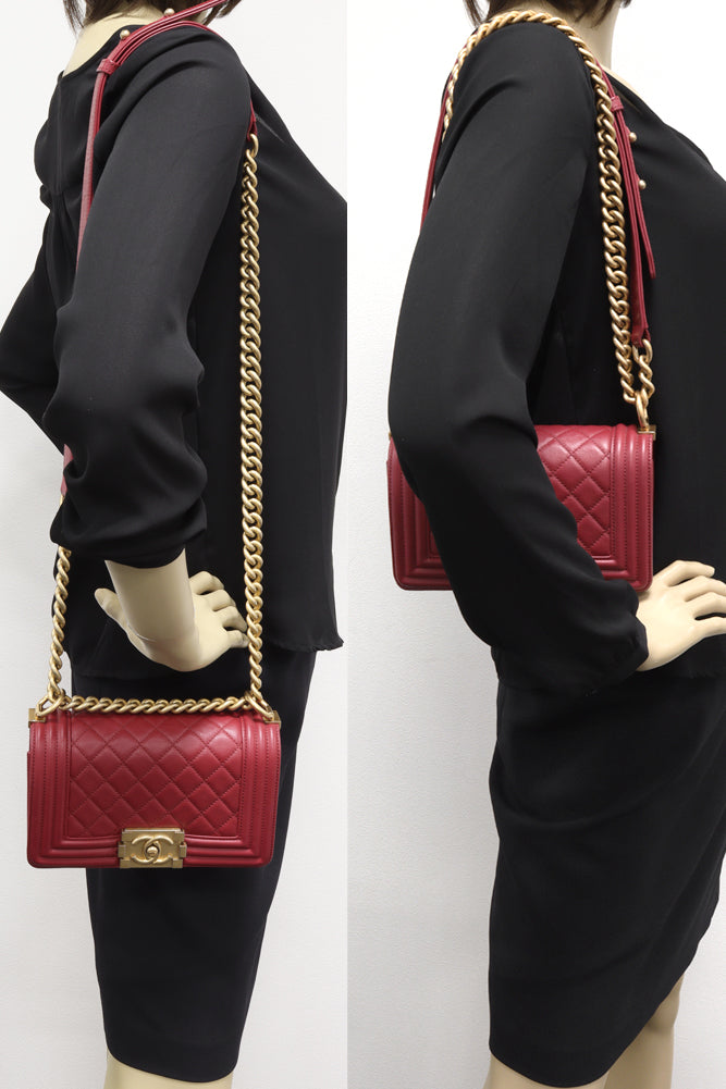 Top Quality Chanel Boy Chain Shoulder Bag Lambskin Red A67085