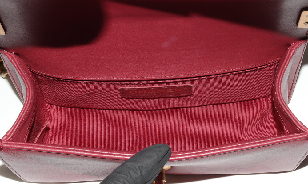 Top Quality Chanel Boy Chain Shoulder Bag Lambskin Red A67085