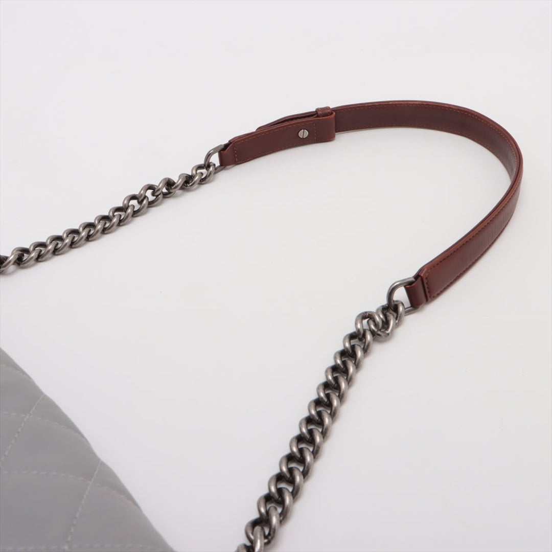 Top Quality Chanel Matrasse  Chain Shoulder Bag Grey x Brown Gummetal G