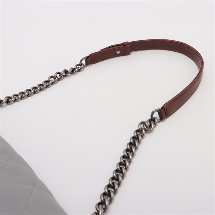 Top Quality Chanel Matrasse  Chain Shoulder Bag Grey x Brown Gummetal G