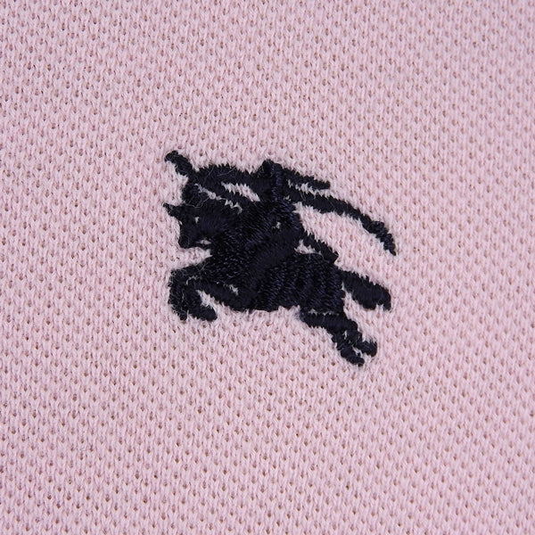 BURBERRY Logo Embroidered Polo Shirt Pink