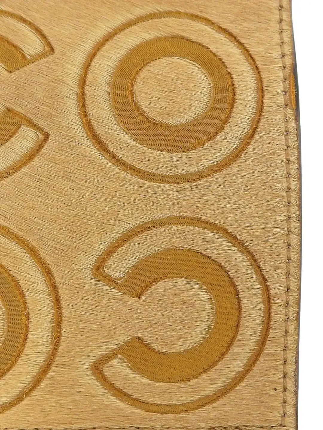 Chanel Around 2000 Made Unborn Calf Embossed Cc Mark Charm Coin Case Beige/Purple