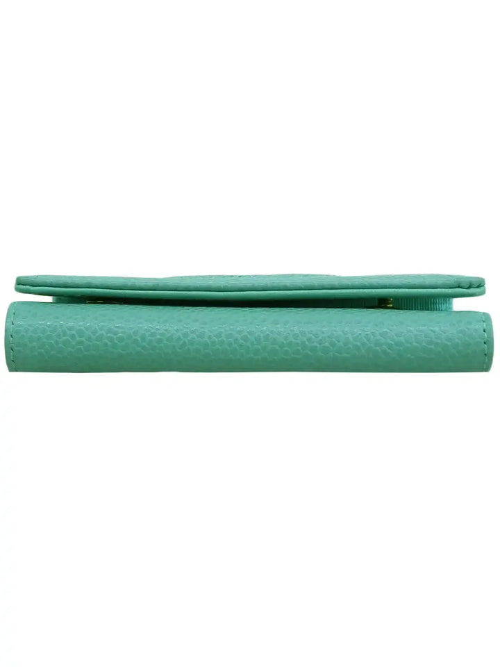 Chanel Around 1998 Made Caviar Skin Cc Mark Stitch Key Case Mint Green