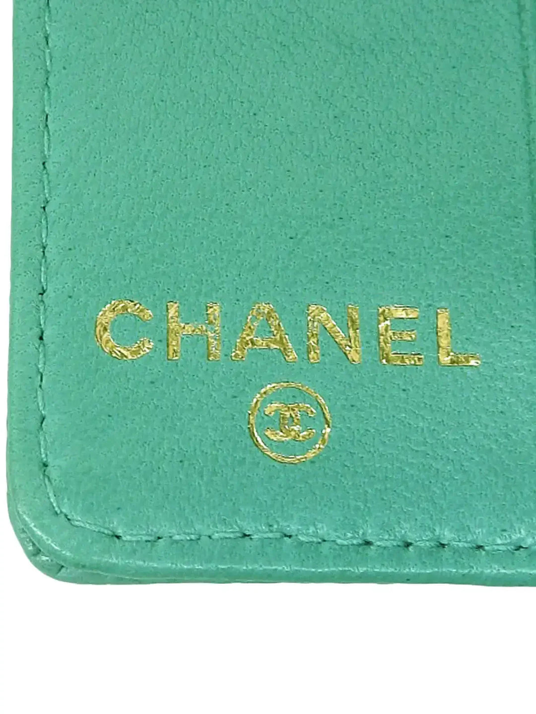 Chanel Around 1998 Made Caviar Skin Cc Mark Stitch Key Case Mint Green