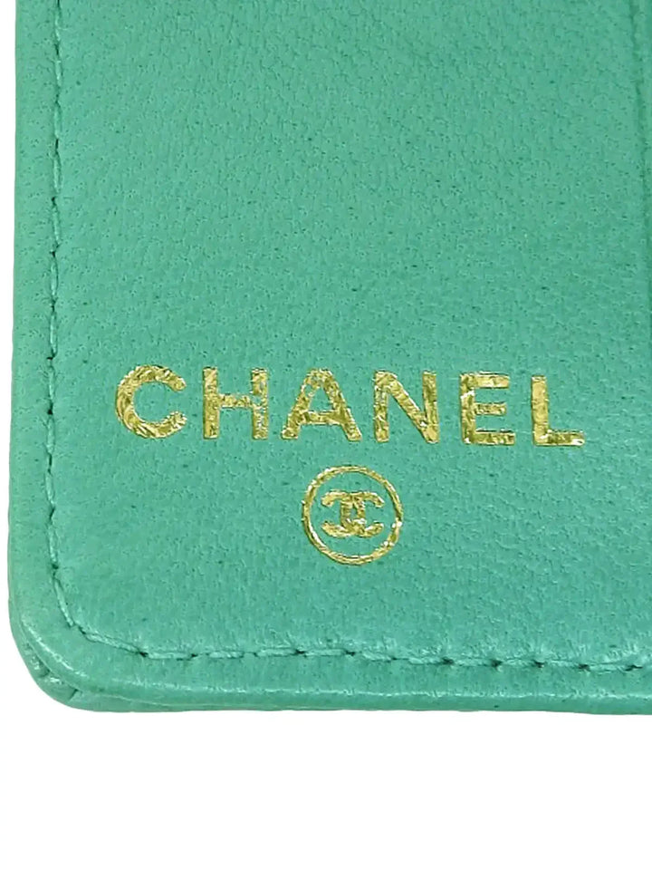 Chanel Around 1998 Made Caviar Skin Cc Mark Stitch Key Case Mint Green