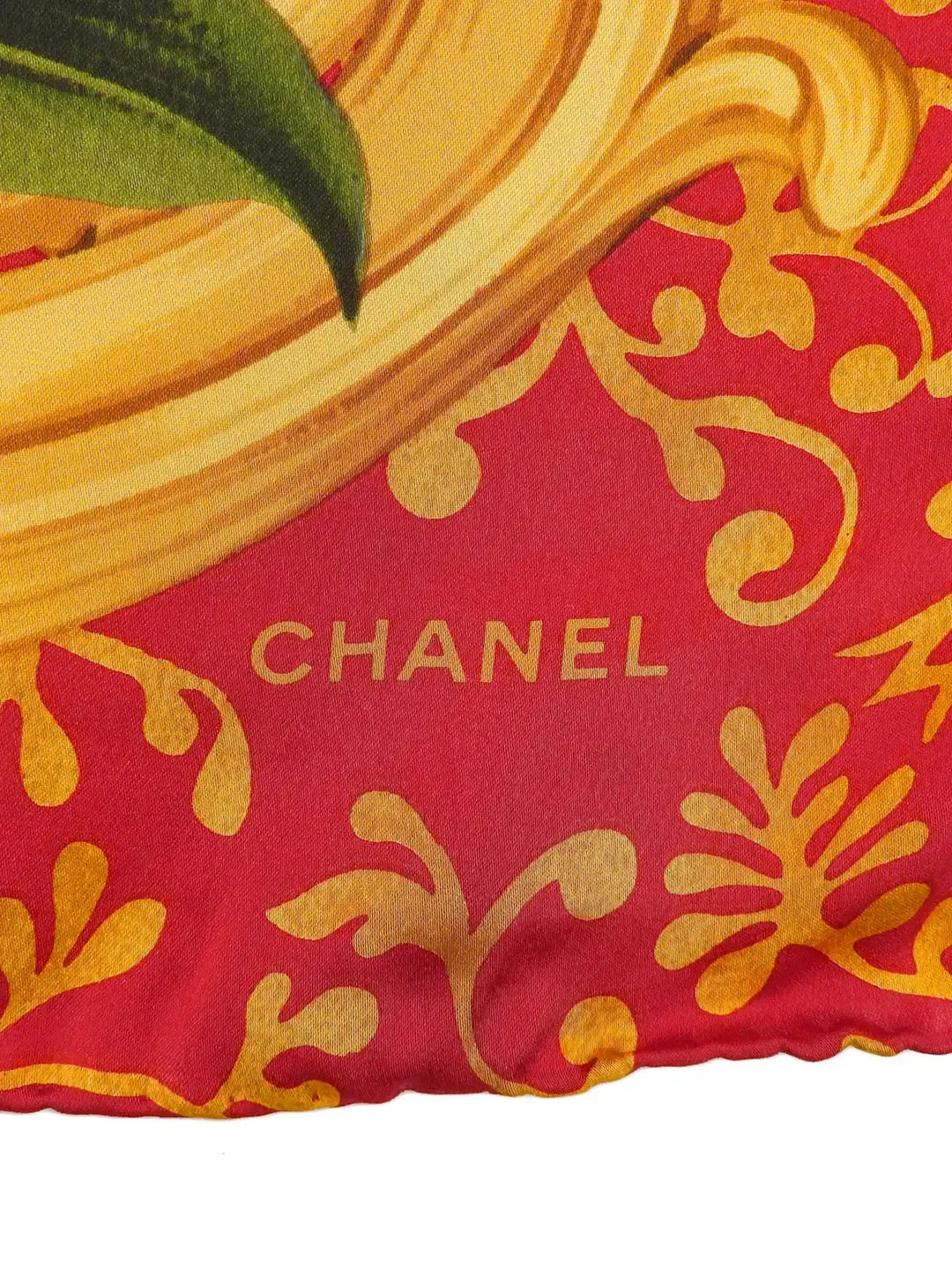 Chanel Camellia Pattern Scarf Red/Multi