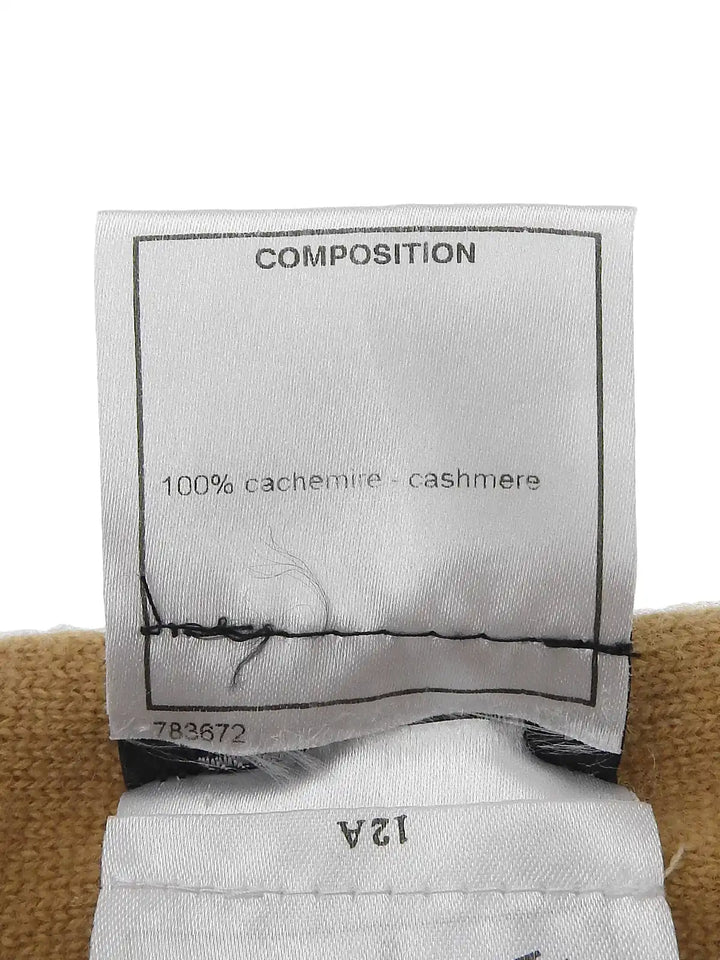 Chanel 2008 Made Cashmere Multi Motif Rhinestone Cc Mark Scarf Beige/Black