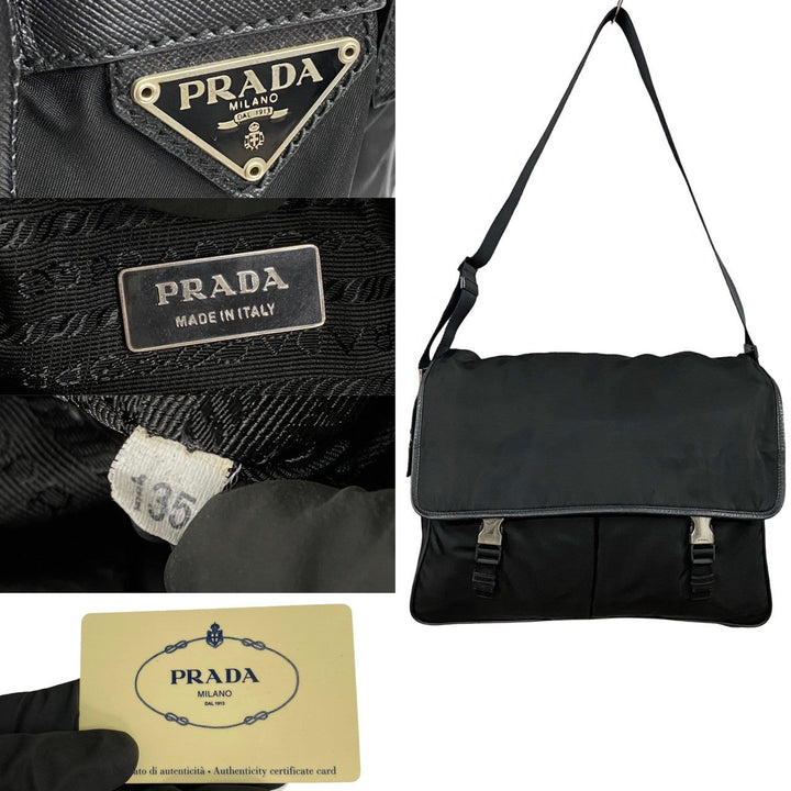 Prada Tessuto Messenger Bag Canvas Crossbody Bag