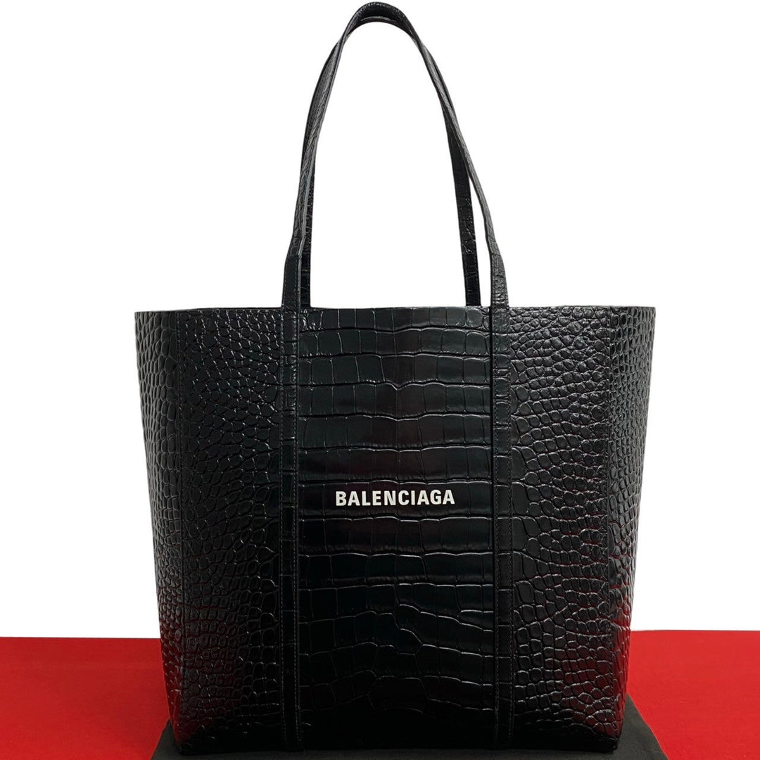 Top Quality Balenciaga Leather Everyday Tote Bag Black