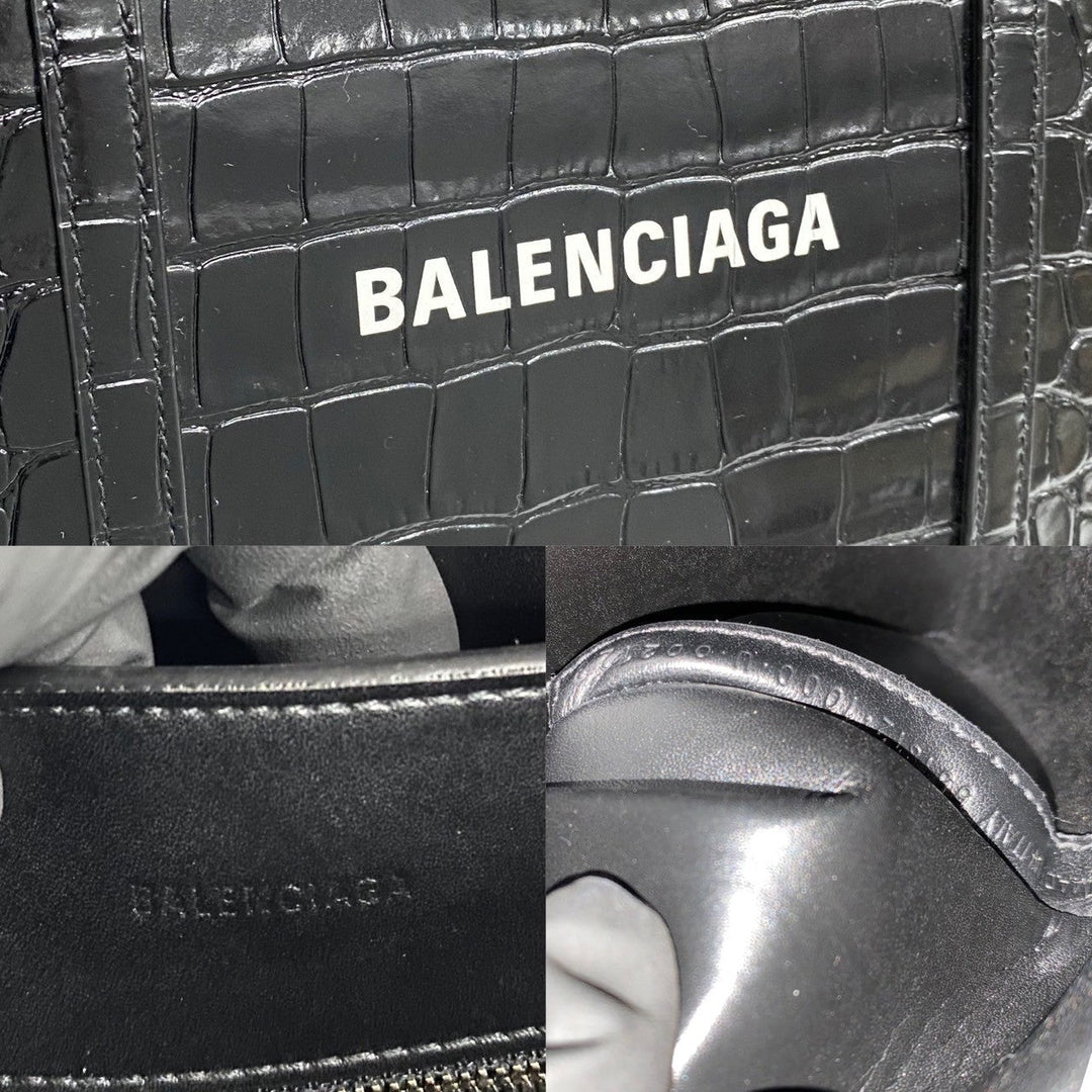 Top Quality Balenciaga Leather Everyday Tote Bag Black