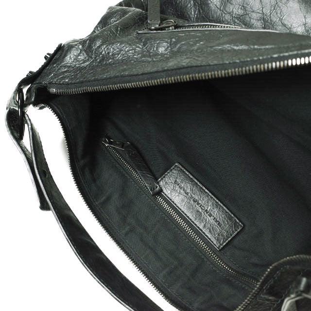 Top Quality Balenciaga Leather Day Messenger Bag Black