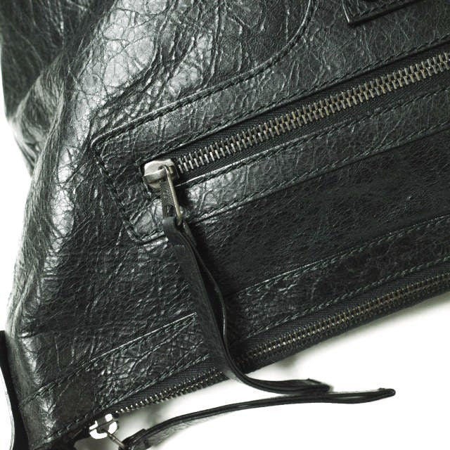 Top Quality Balenciaga Leather Day Messenger Bag Black