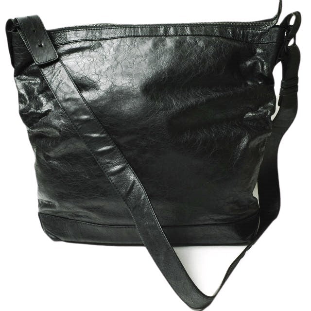 Top Quality Balenciaga Leather Day Messenger Bag Black