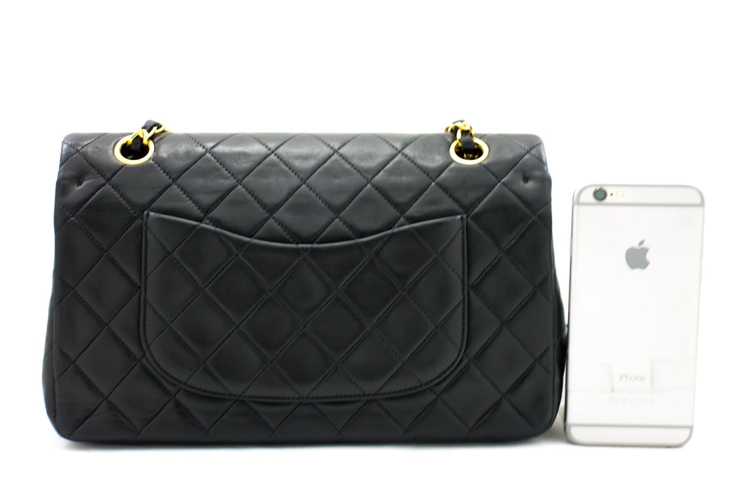 Chanel 2.55 Double New Chain Shoulder Bag Black Lambskin Handbag