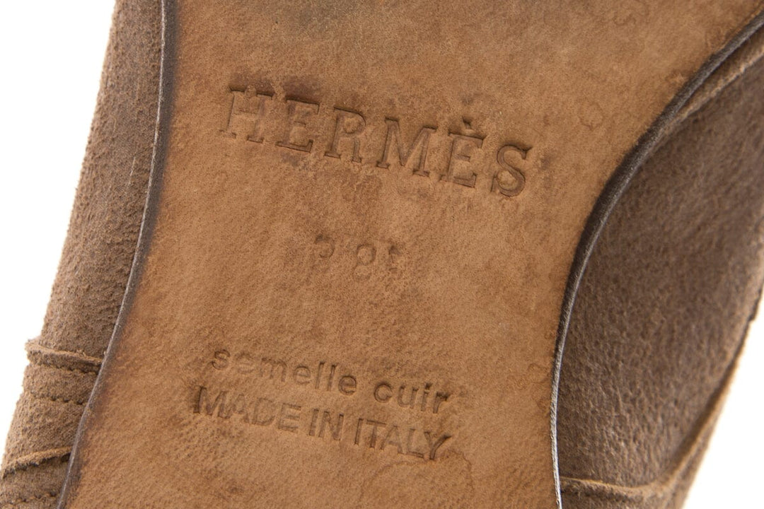 Hermès JUMPING SUEDE Beige Riding Boots SZ 38.5
