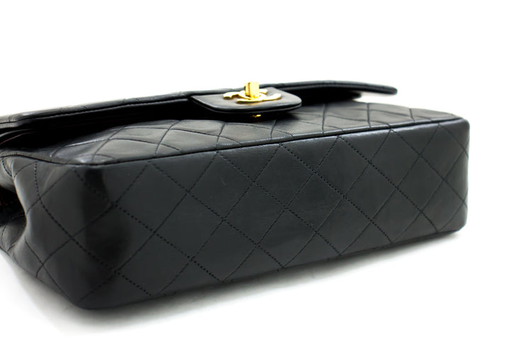 Chanel 2.55 Double New Chain Shoulder Bag Black Lambskin Handbag