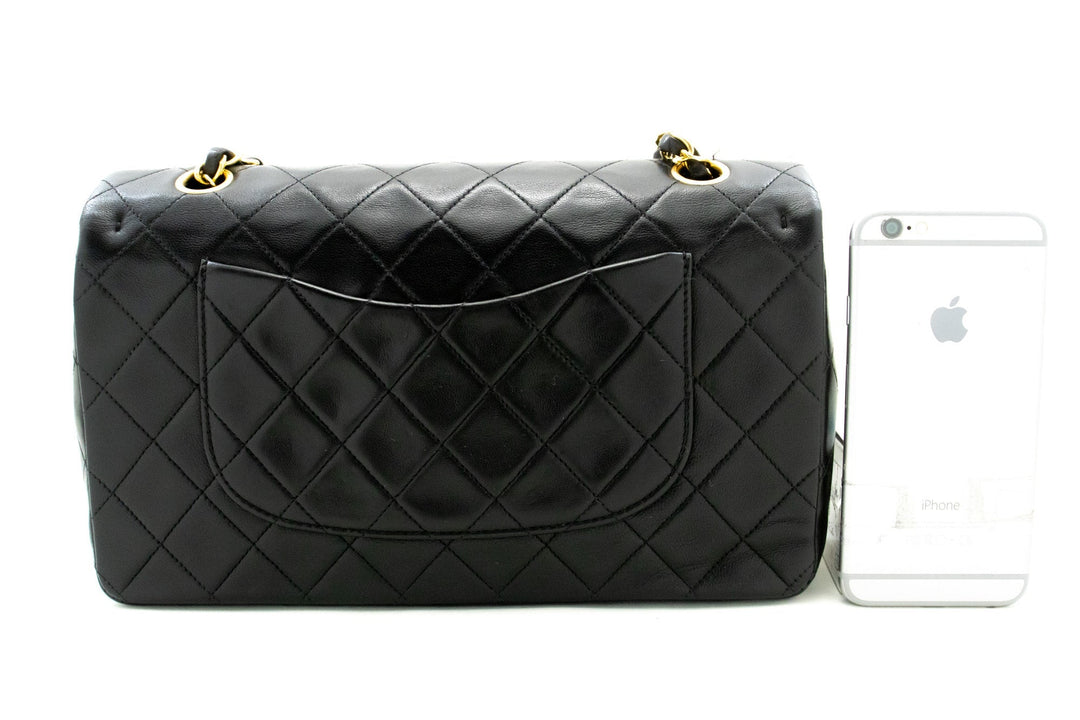 Top Quality Chanel Classic Double New 10" Chain Shoulder Bag Black Lambskin