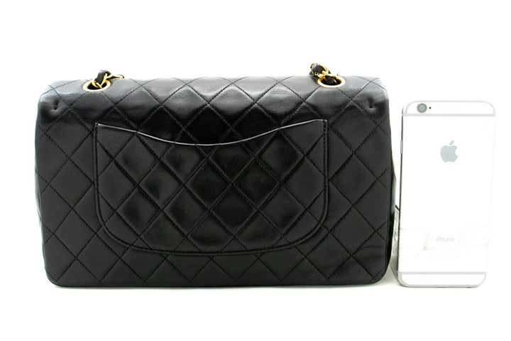 Top Quality Chanel Classic Double New 10" Chain Shoulder Bag Black Lambskin