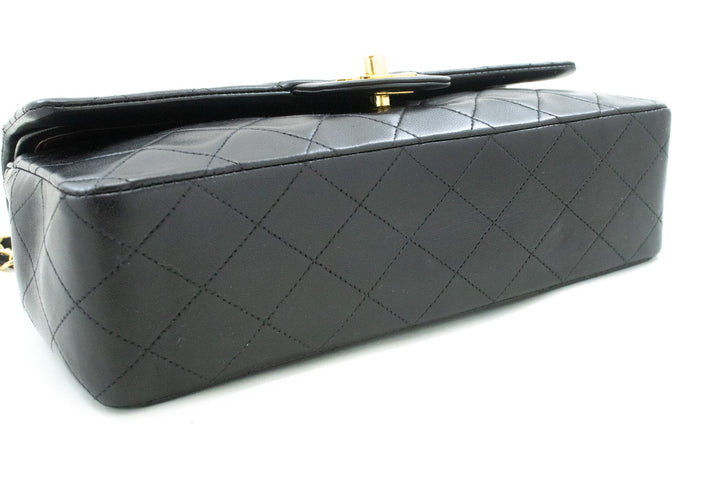 Top Quality Chanel Classic Double New 10" Chain Shoulder Bag Black Lambskin