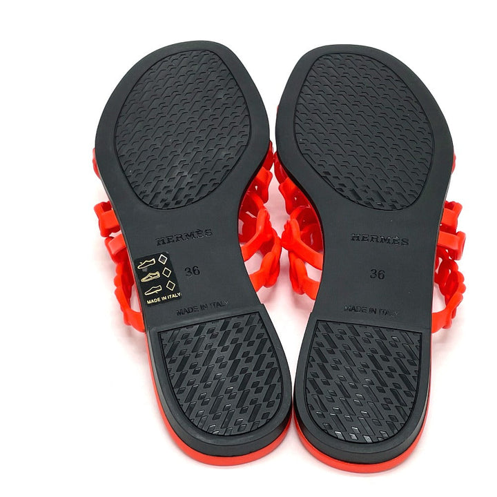 Hermes シェーヌダンクル リヴァージュ サンダル ラバー レディース