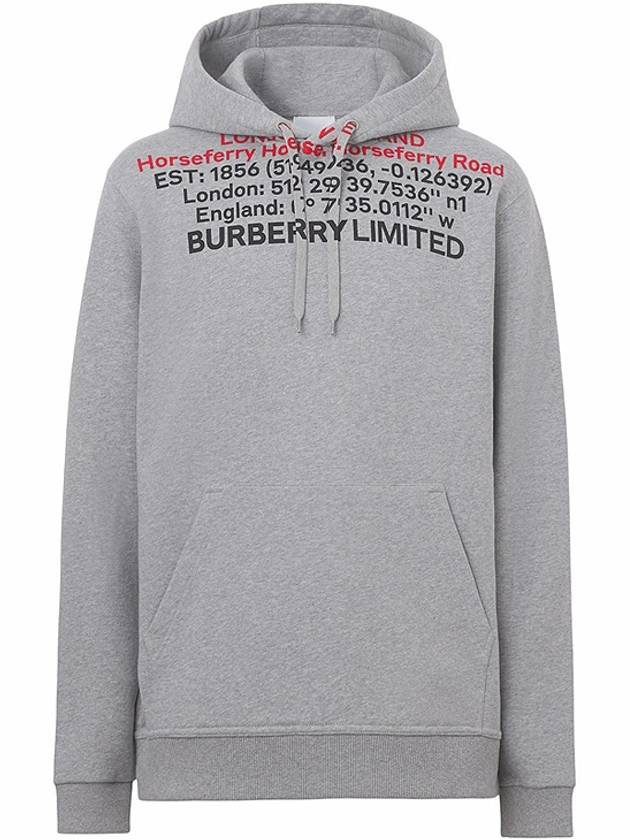 Burberry Location Cotton Hoodie Grey