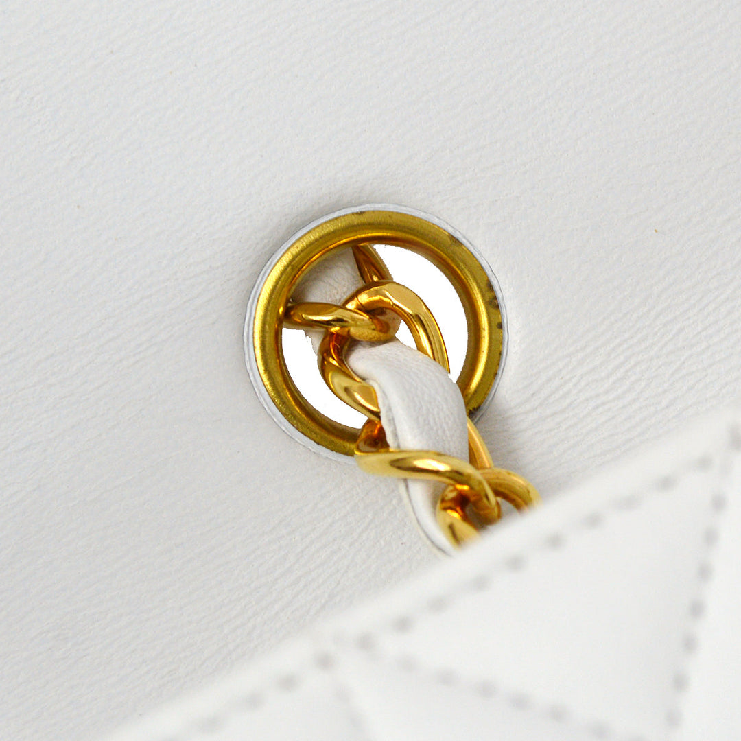 Top Quality Chanel White Lambskin Medium Diana Chain Shoulder Bag