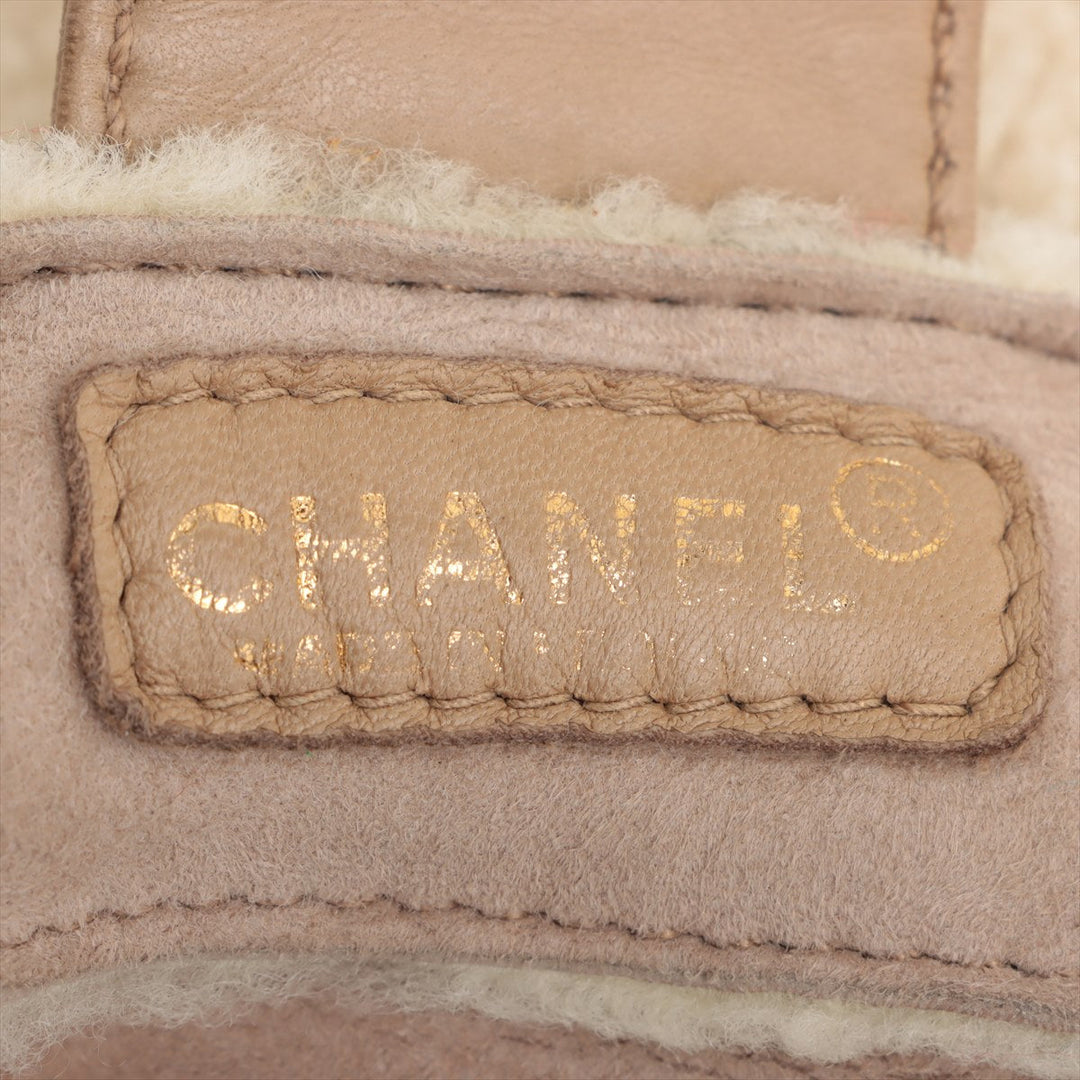 Top Quality Chanel Coco Mouton Chain Shoulder Bag Beige Gold  7th