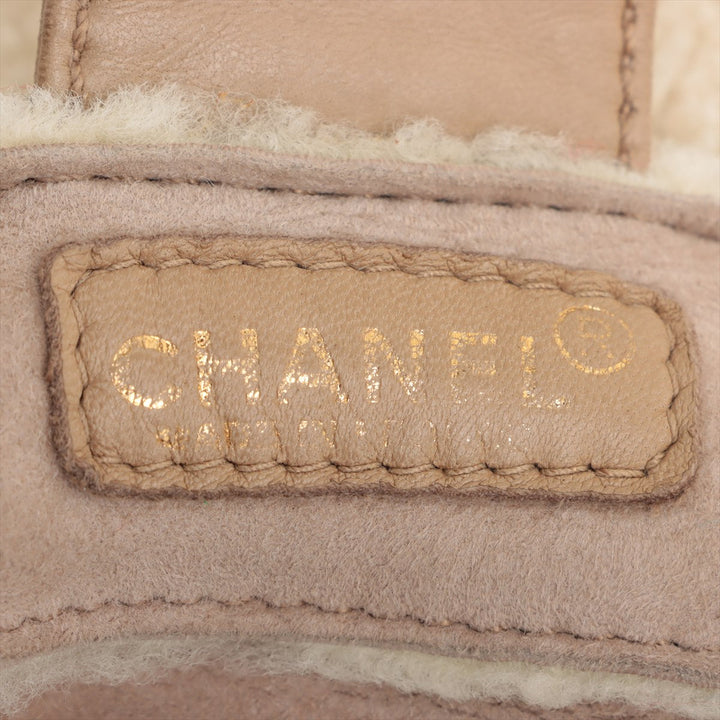 Top Quality Chanel Coco Mouton Chain Shoulder Bag Beige Gold  7th