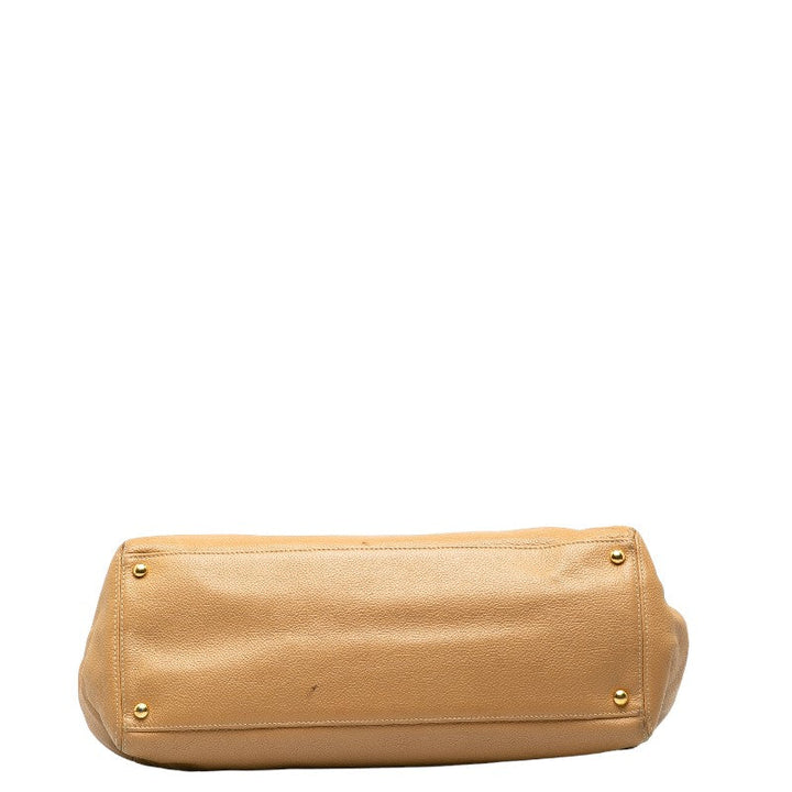 Top Quality Chanel Cocomark Executive Handbags Shoulder Bag 2WAY Beige Caviar