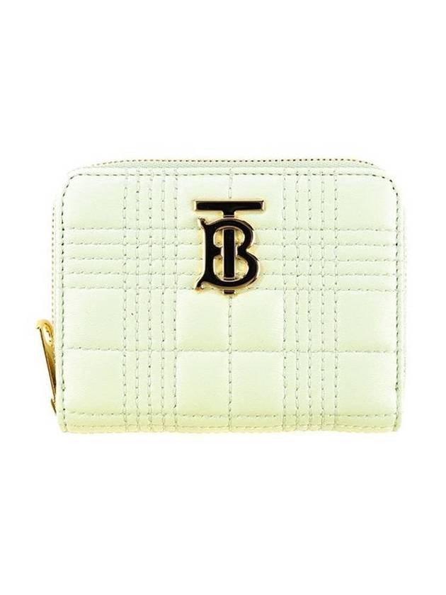 Burberry Lola Logo Zipper Card Wallet Mint