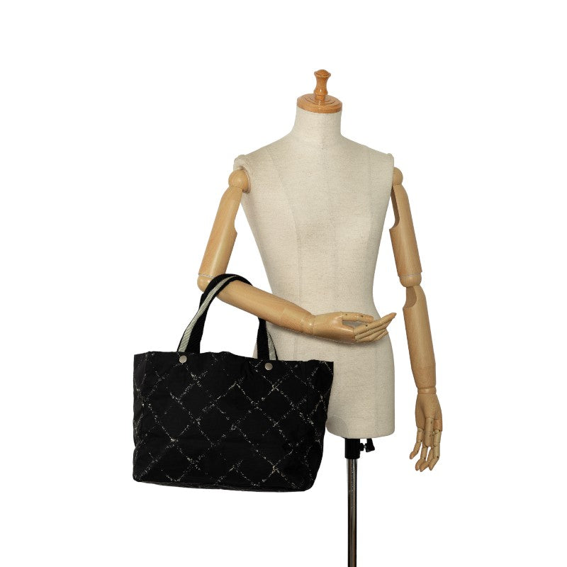 Top Quality Chanel Old Travel Line Tooth Tooth Bag Shoulder Bag Black Nylon Lady Chanel