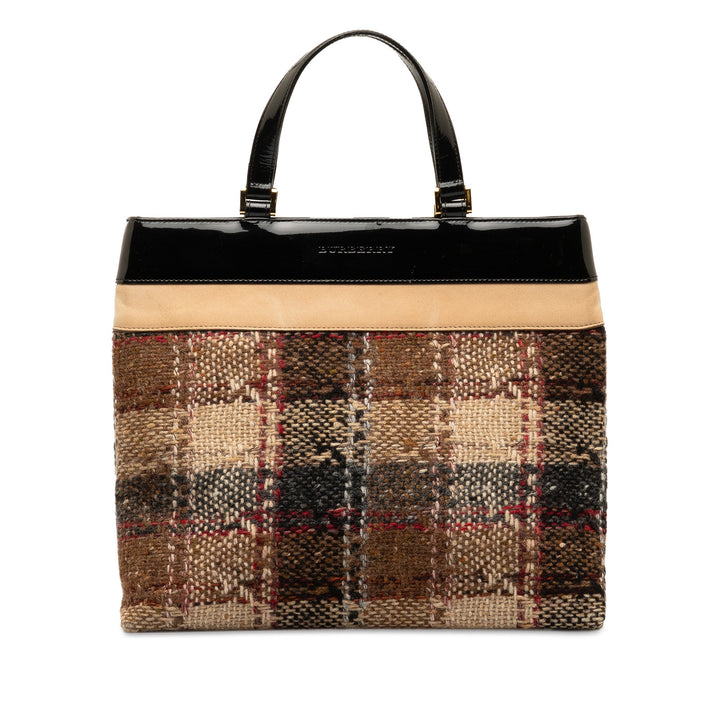 BURBERRY Plaid Wool Handbag