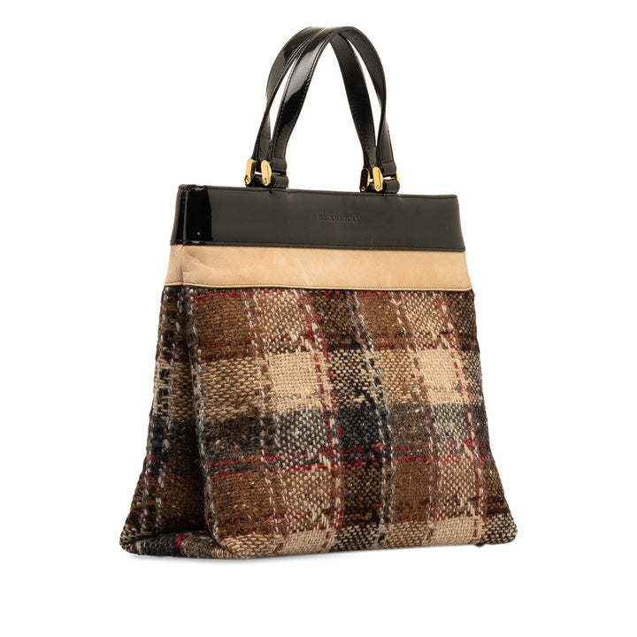 BURBERRY Plaid Wool Handbag