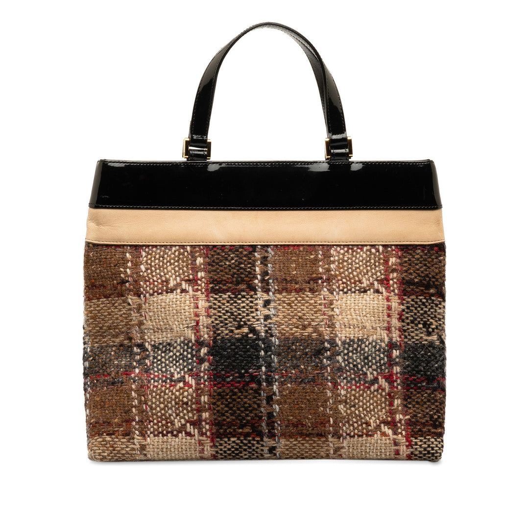 BURBERRY Plaid Wool Handbag