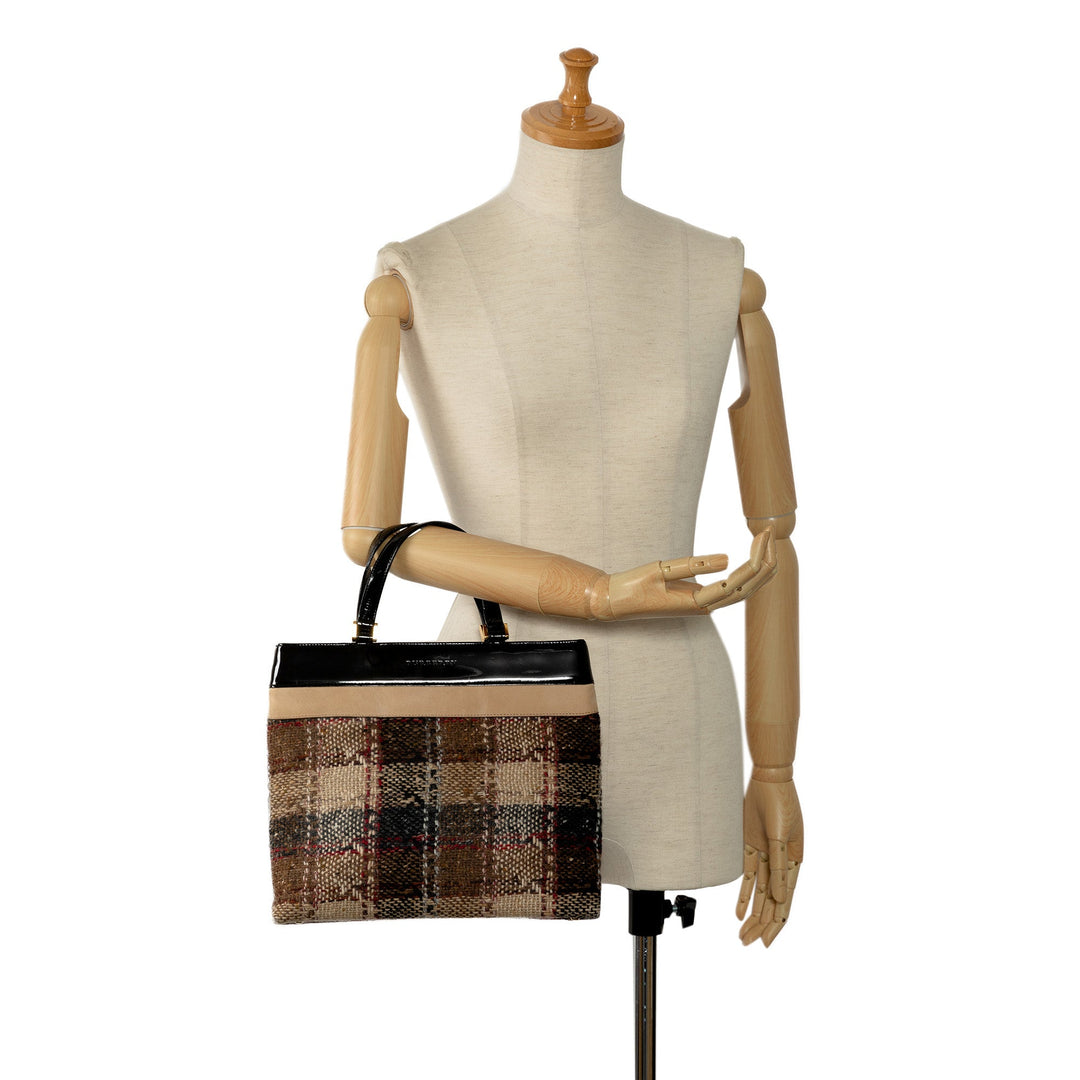 BURBERRY Plaid Wool Handbag