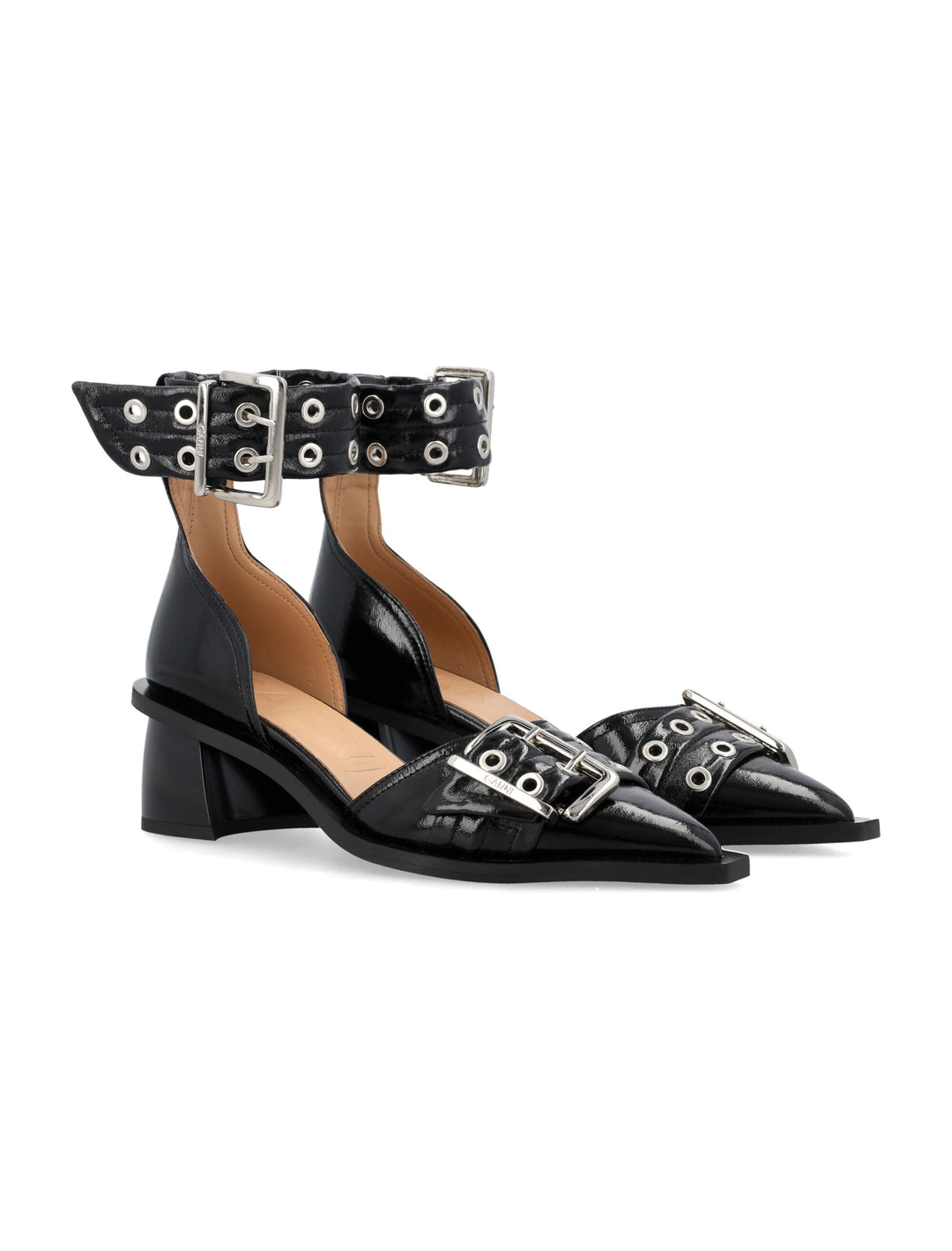 CHUNCKY BUCKLE OPEN-CUT PUMPS