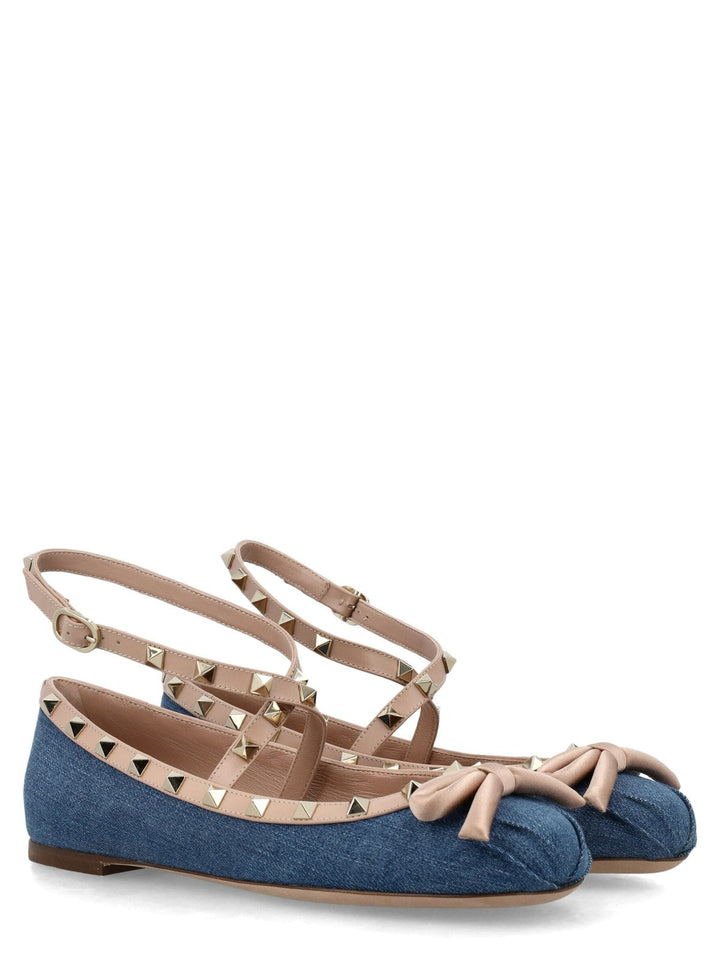 ROCKSTUD DENIM BALLERINA